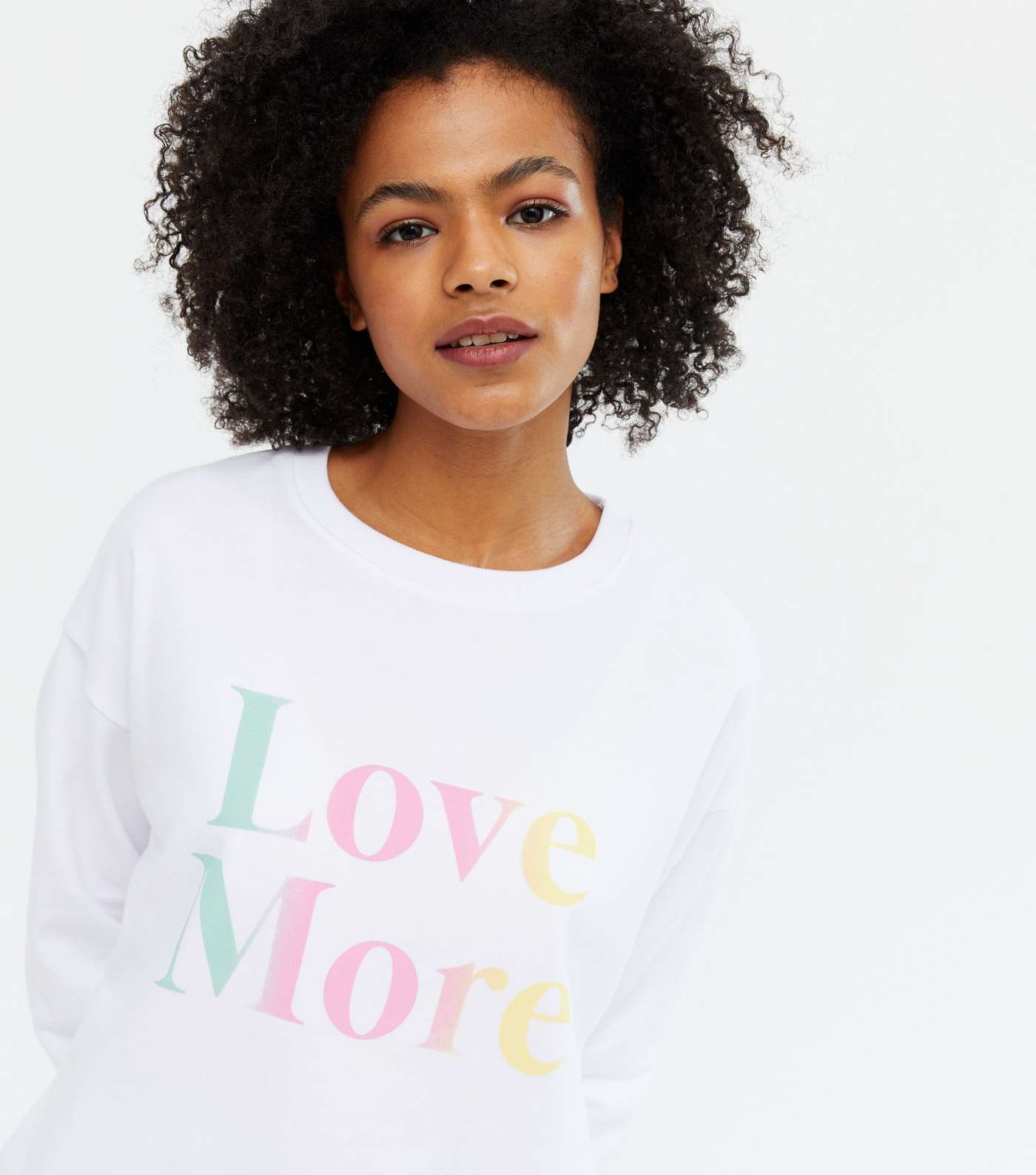 White Love More Logo Sweatshirt  Image 3