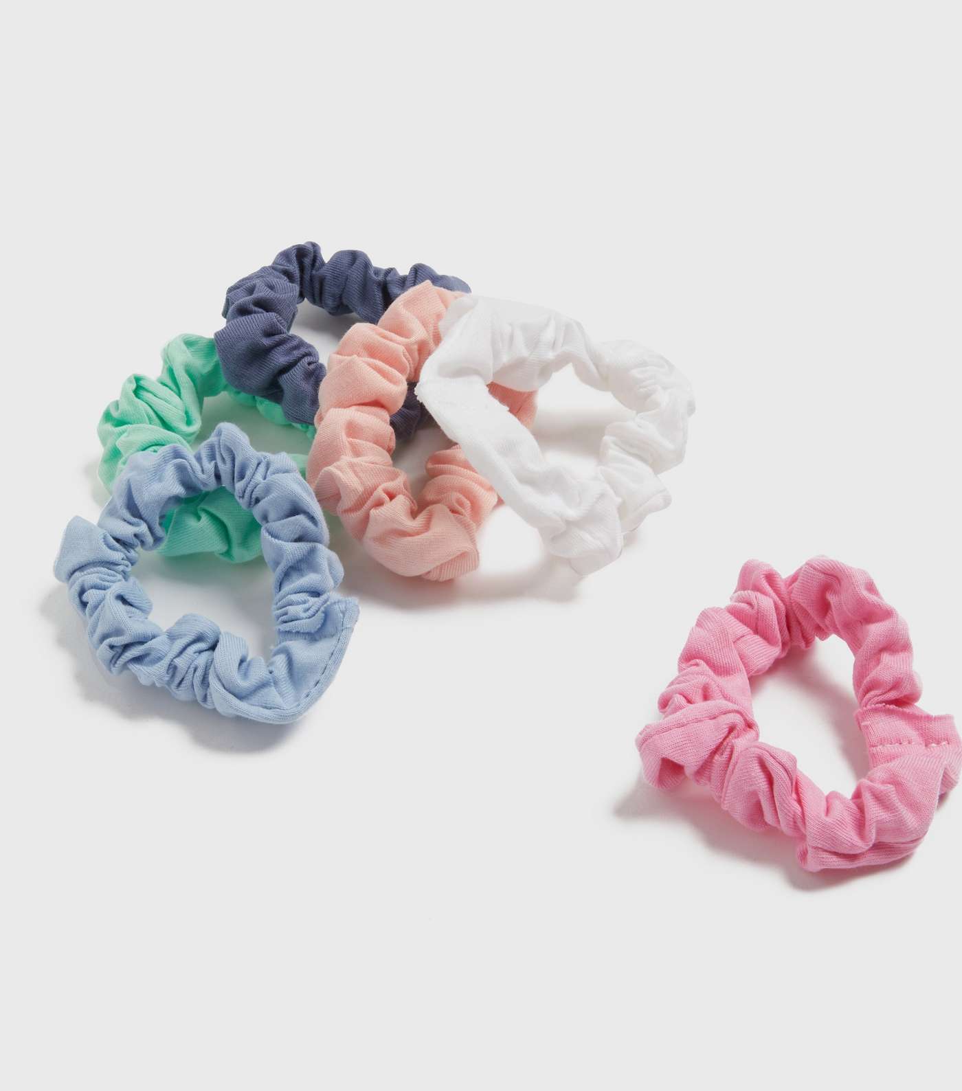 Girls 6 Pack Multicoloured Jersey Mini Scrunchies