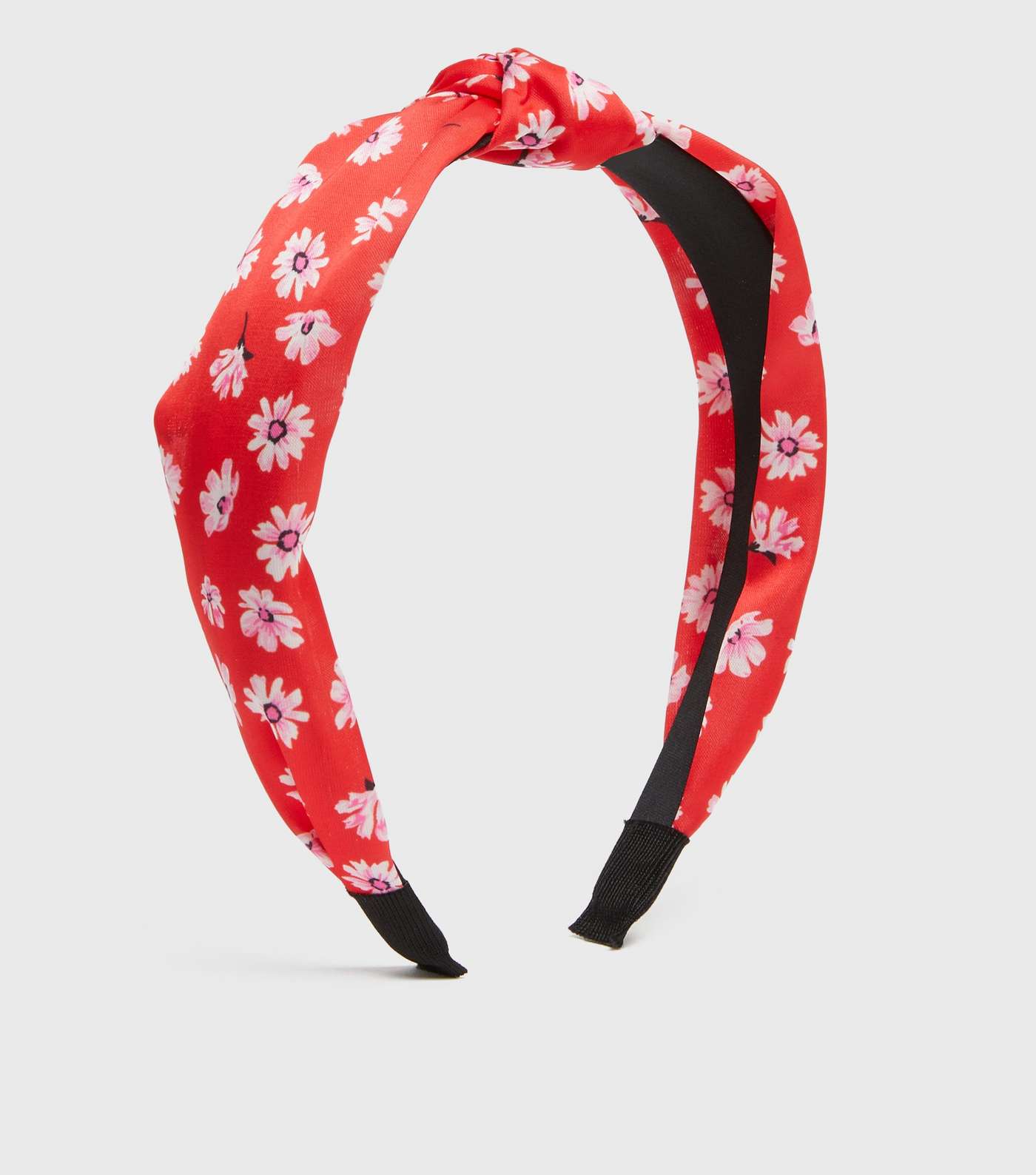 Girls Red Floral Knot Headband