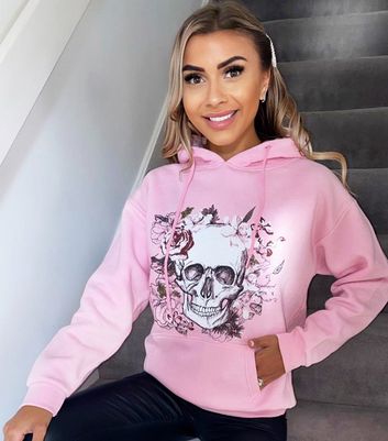 Pink floral hoodie sale