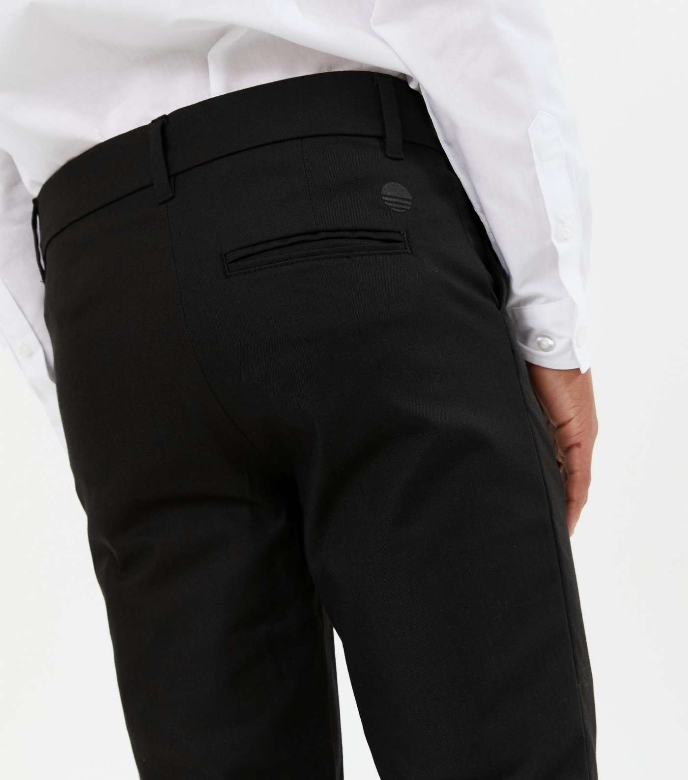 Boys Black Skinny Fit Trousers Image 3