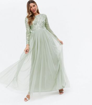 hunter green long sleeve maxi dress