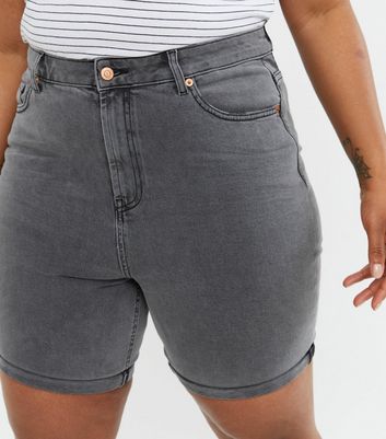 grey denim cycling shorts