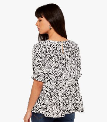 Click to view product details and reviews for Apricot White Spot Frill Tiered Hem Top New Look.