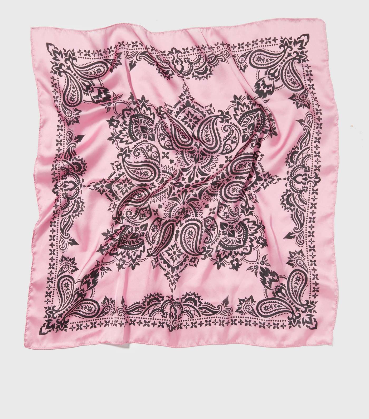 Pink Paisley Satin Bandana Headscarf Image 2
