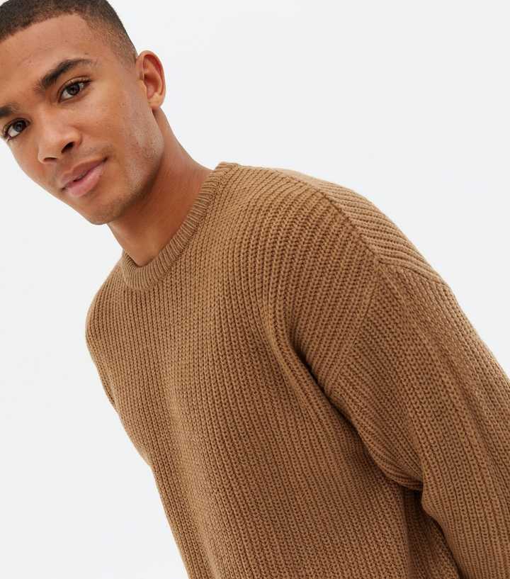 Light Brown Relaxed Fit Crew Neck Jumper | New Look