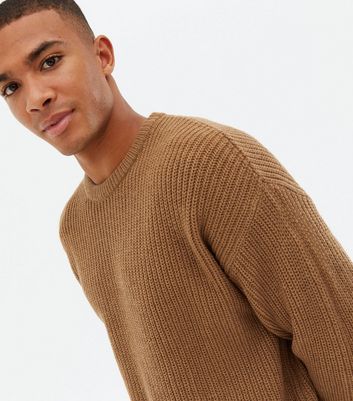 Mens brown crew neck jumper online