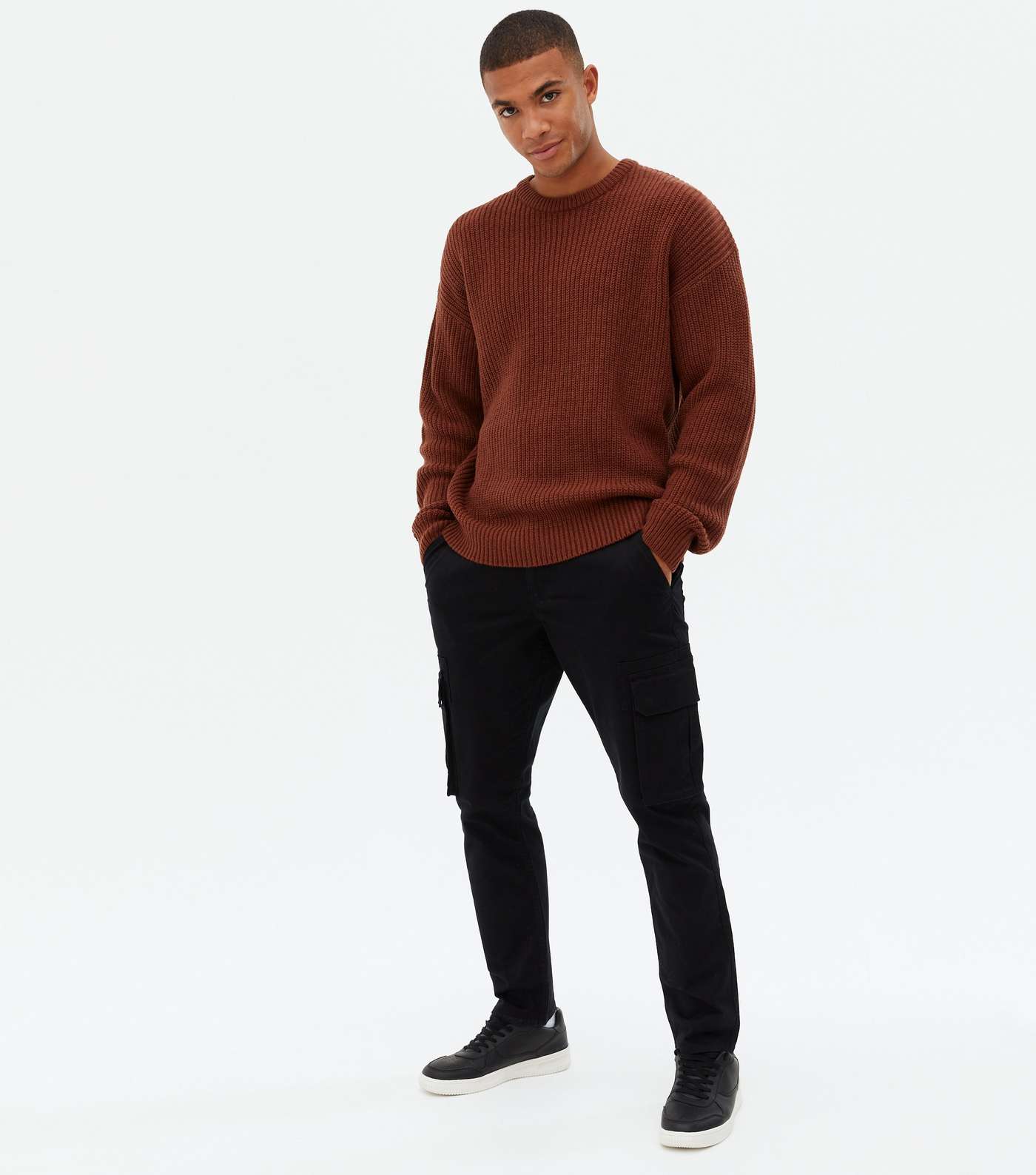 Rust Relaxed Fit Crew Neck Jumper Image 2