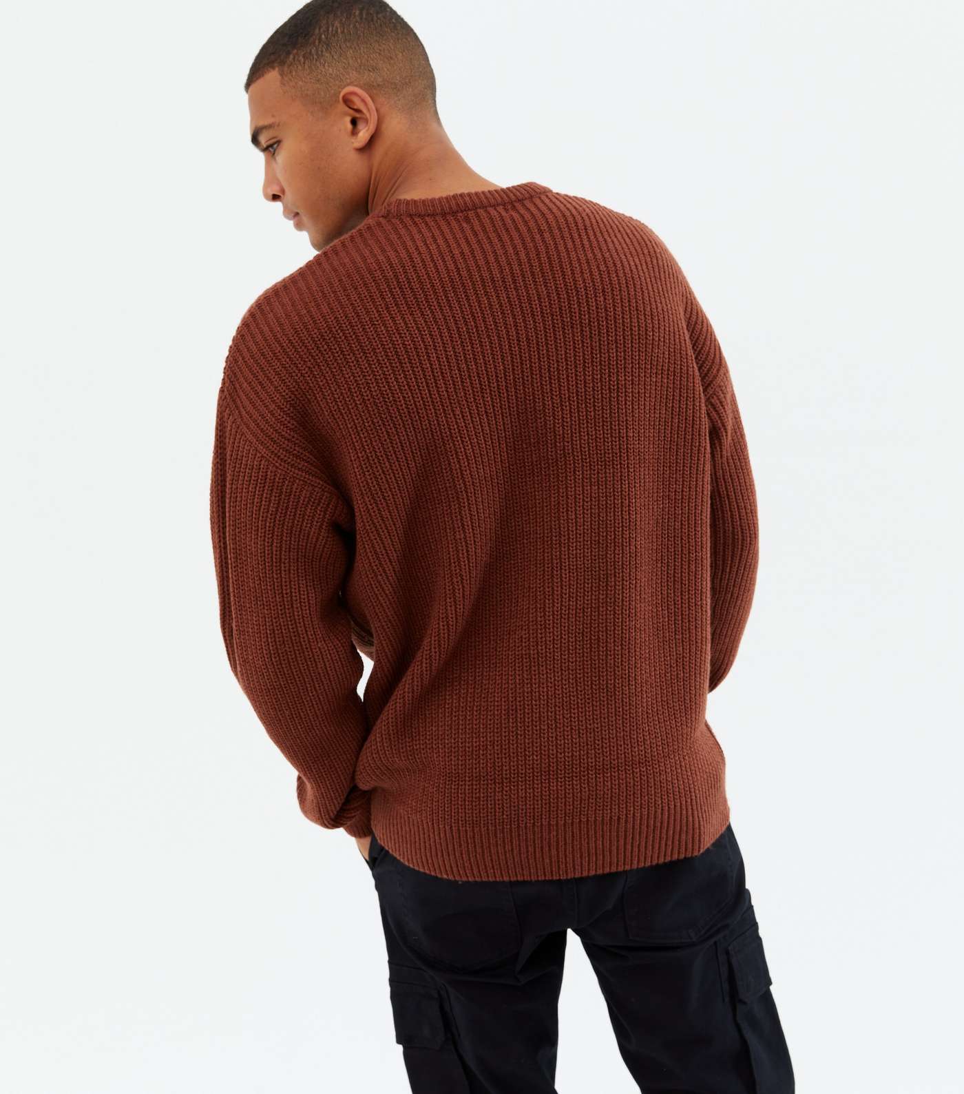 Rust Relaxed Fit Crew Neck Jumper Image 4