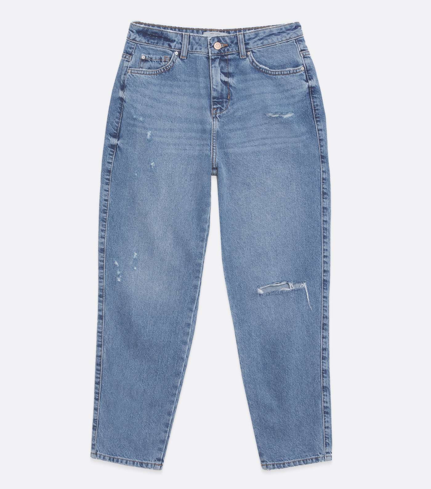 Blue Ripped Low Rise Ankle Grazing Boyfriend Jeans Image 5