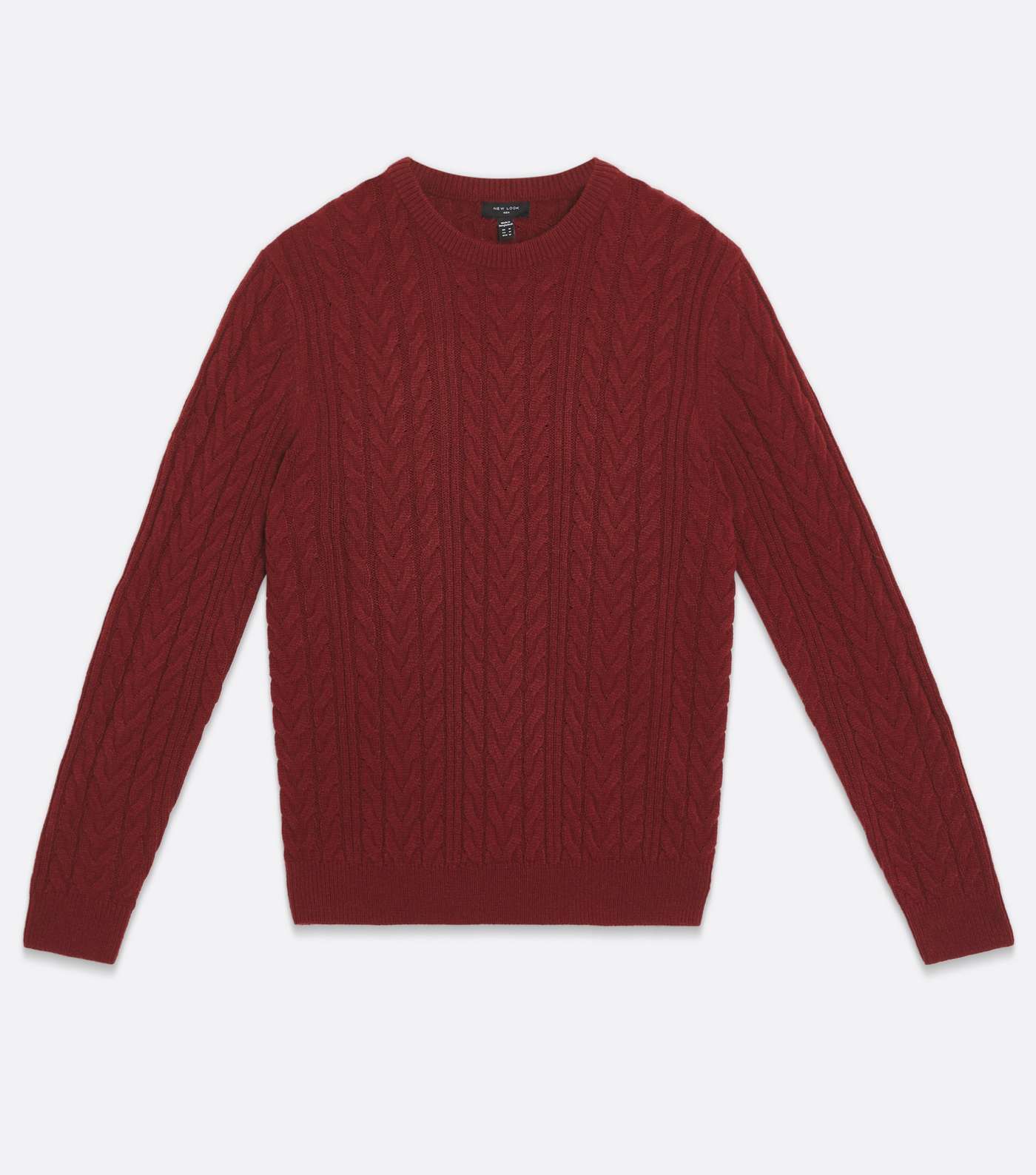 Rust Cable Knit Crew Jumper Image 5