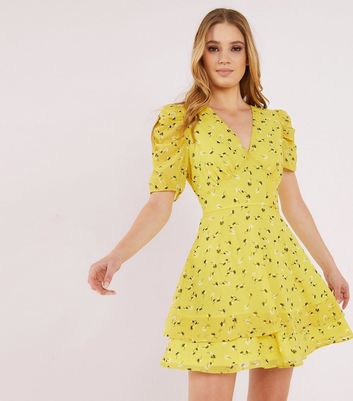 bright yellow floral dress Big sale ...