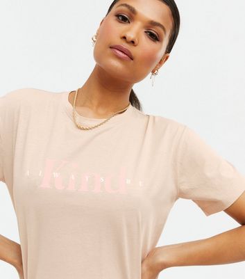 Light Brown Be Kind Logo Boxy T-Shirt | New Look