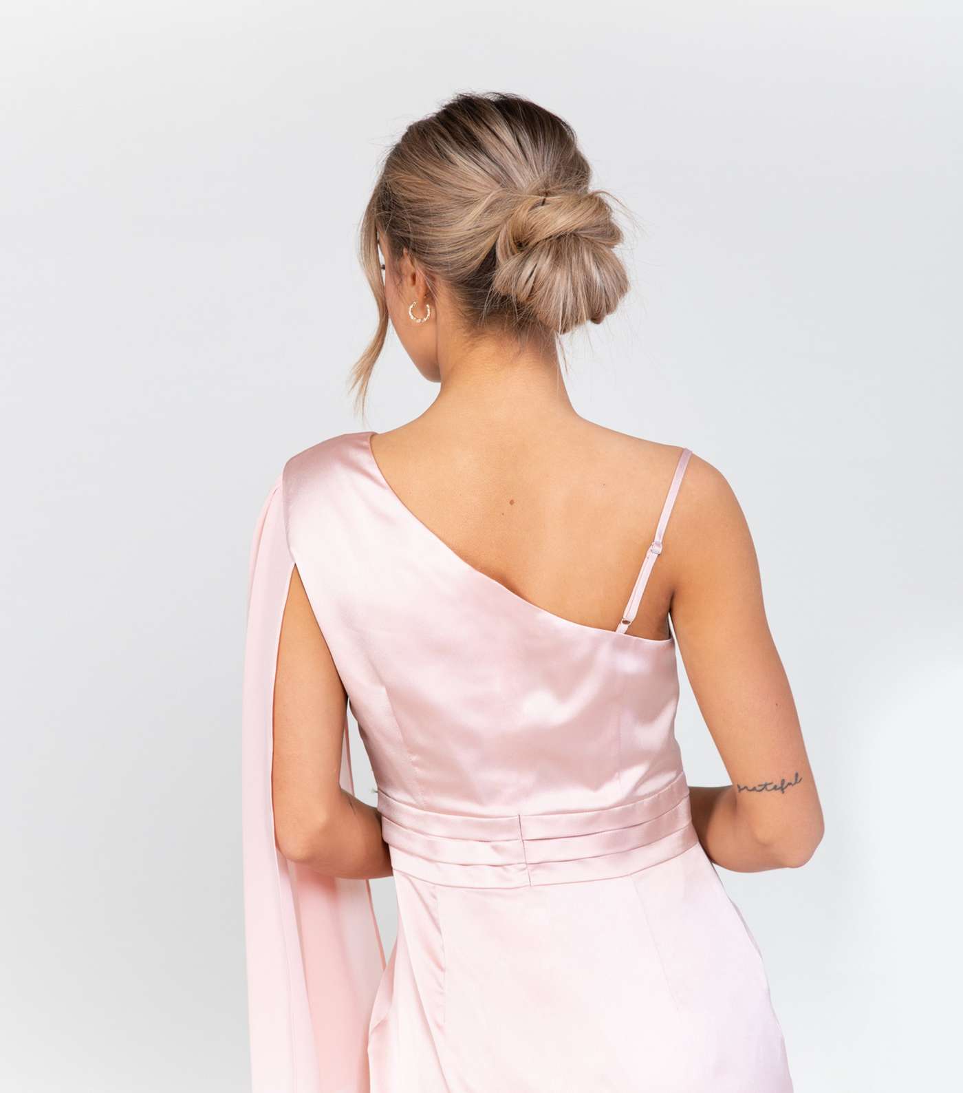 Zibi London Pink Satin One Shoulder Mini Dress Image 3