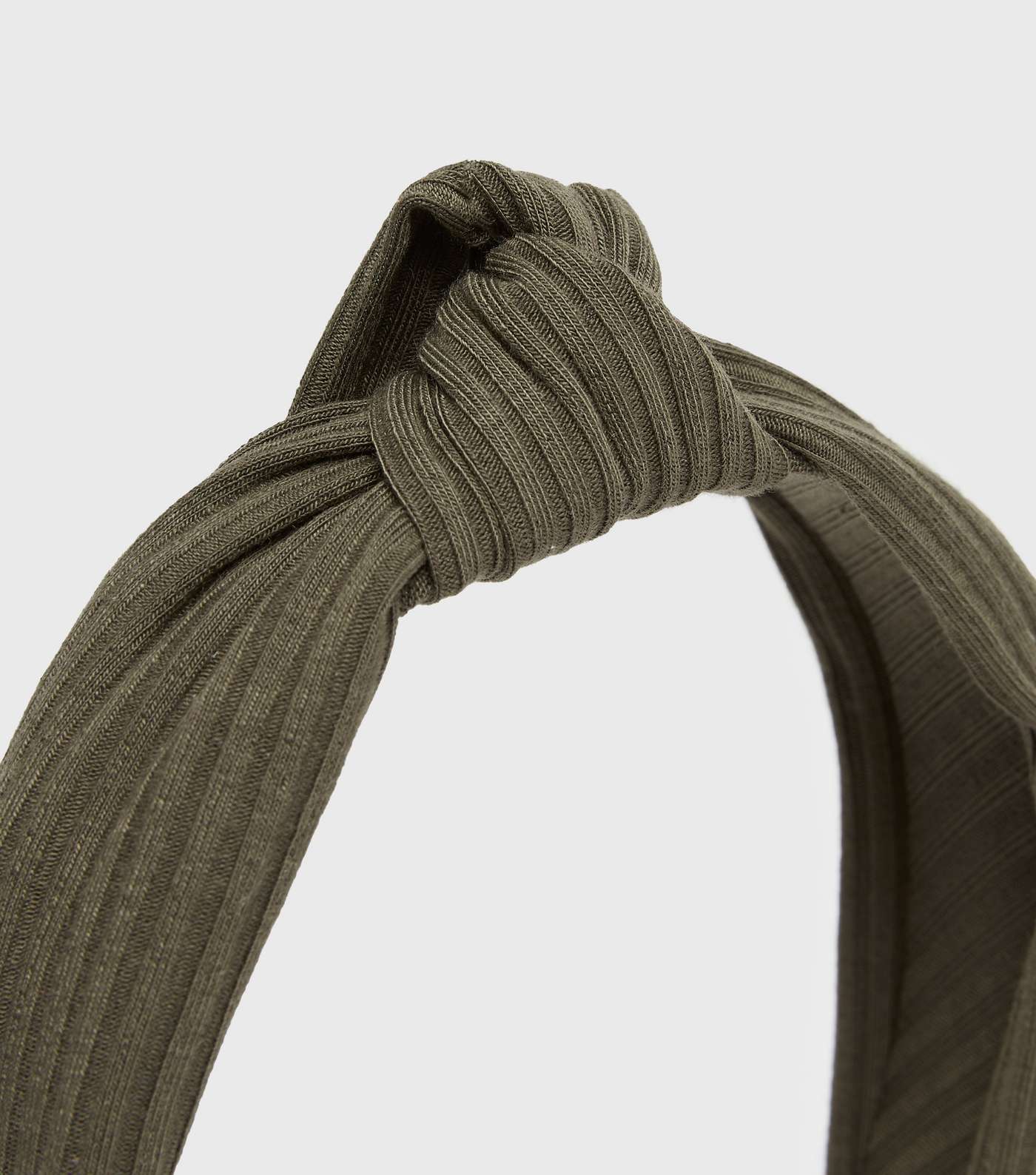 Khaki Ribbed Knot Headband  Image 2