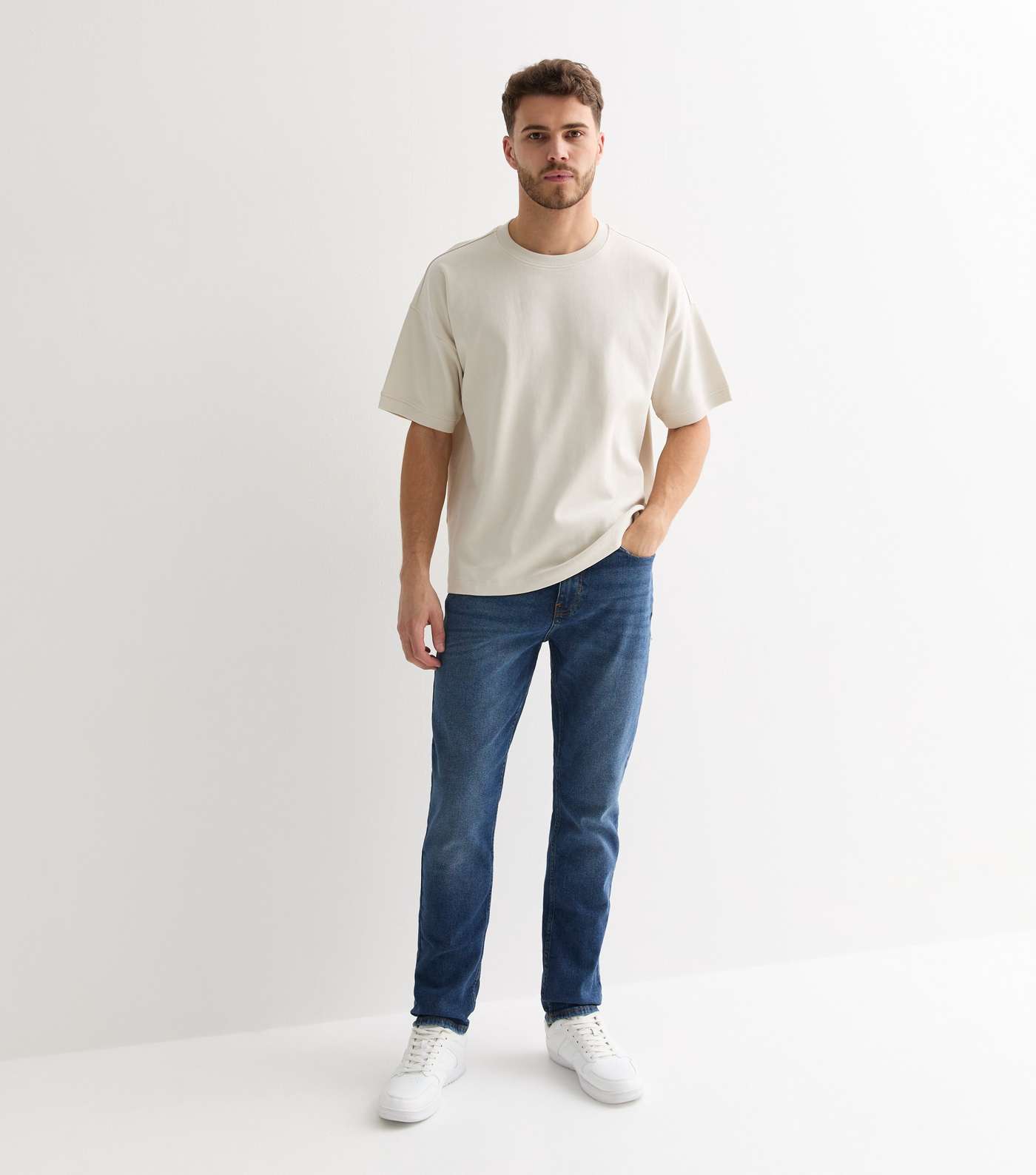 Blue Mid Wash Slim Fit Jeans Image 3