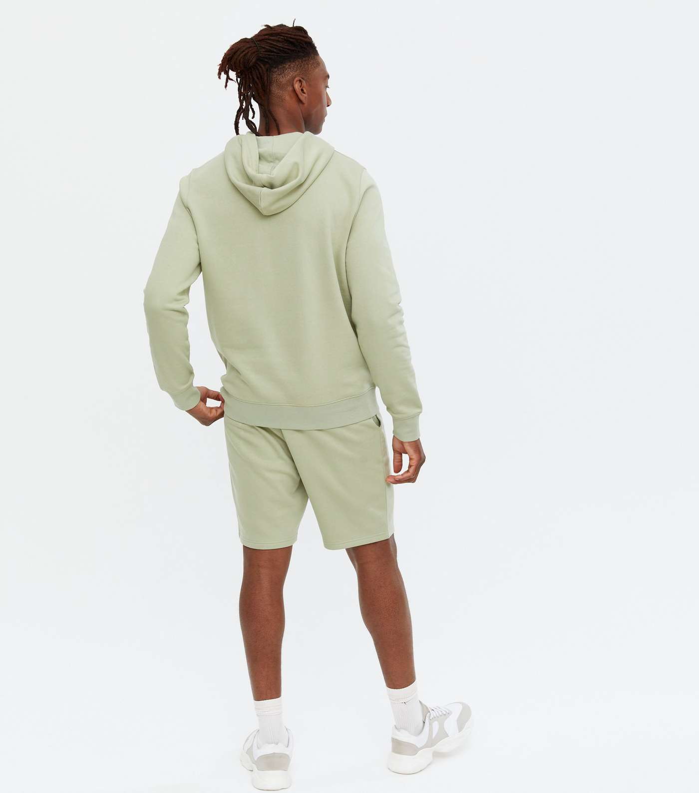Light Green Jersey Pocket Front Hoodie Image 4