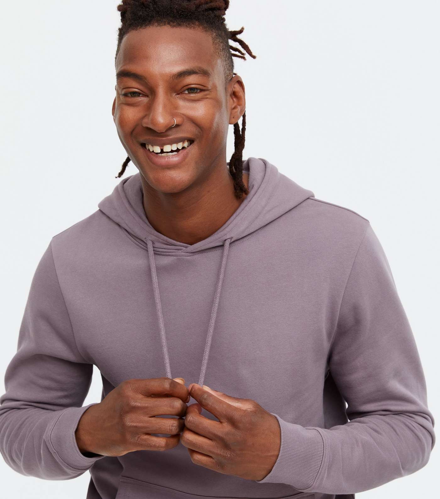 Lilac Jersey Pocket Front Hoodie Image 3