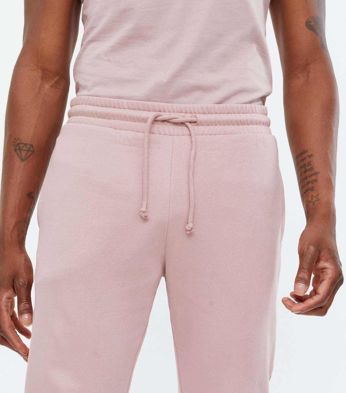 Mid Pink Jersey Tie Waist Joggers Image 3