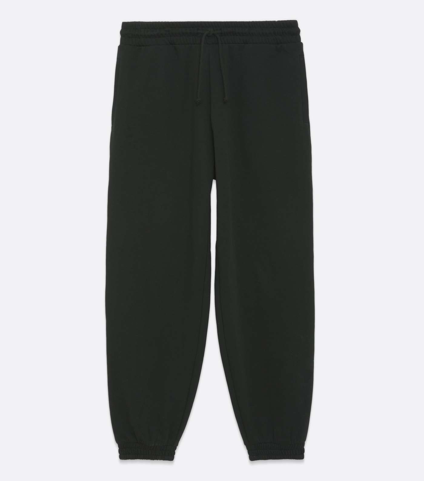 Black Jersey Relaxed Fit Joggers Image 5