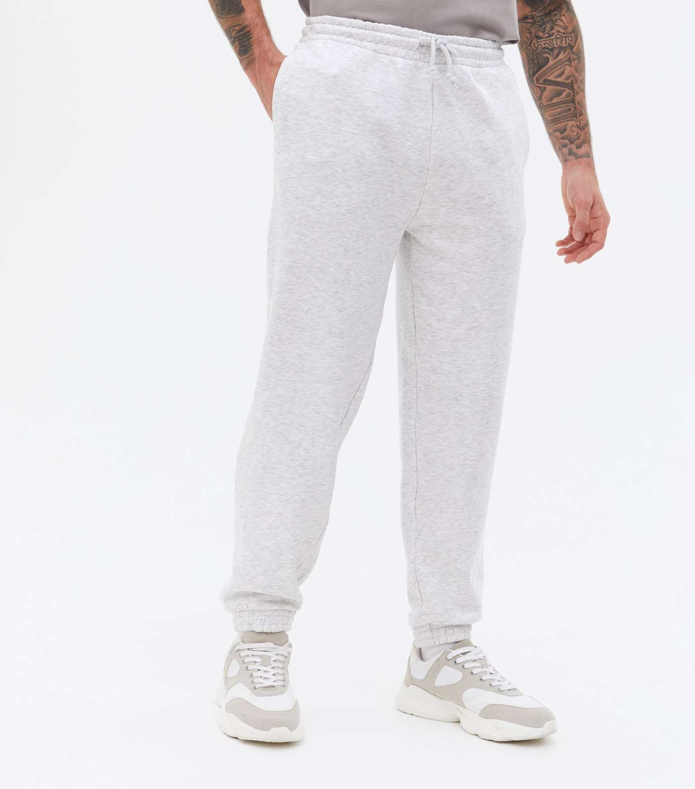 Grey Jersey Relaxed Fit Joggers Image 2