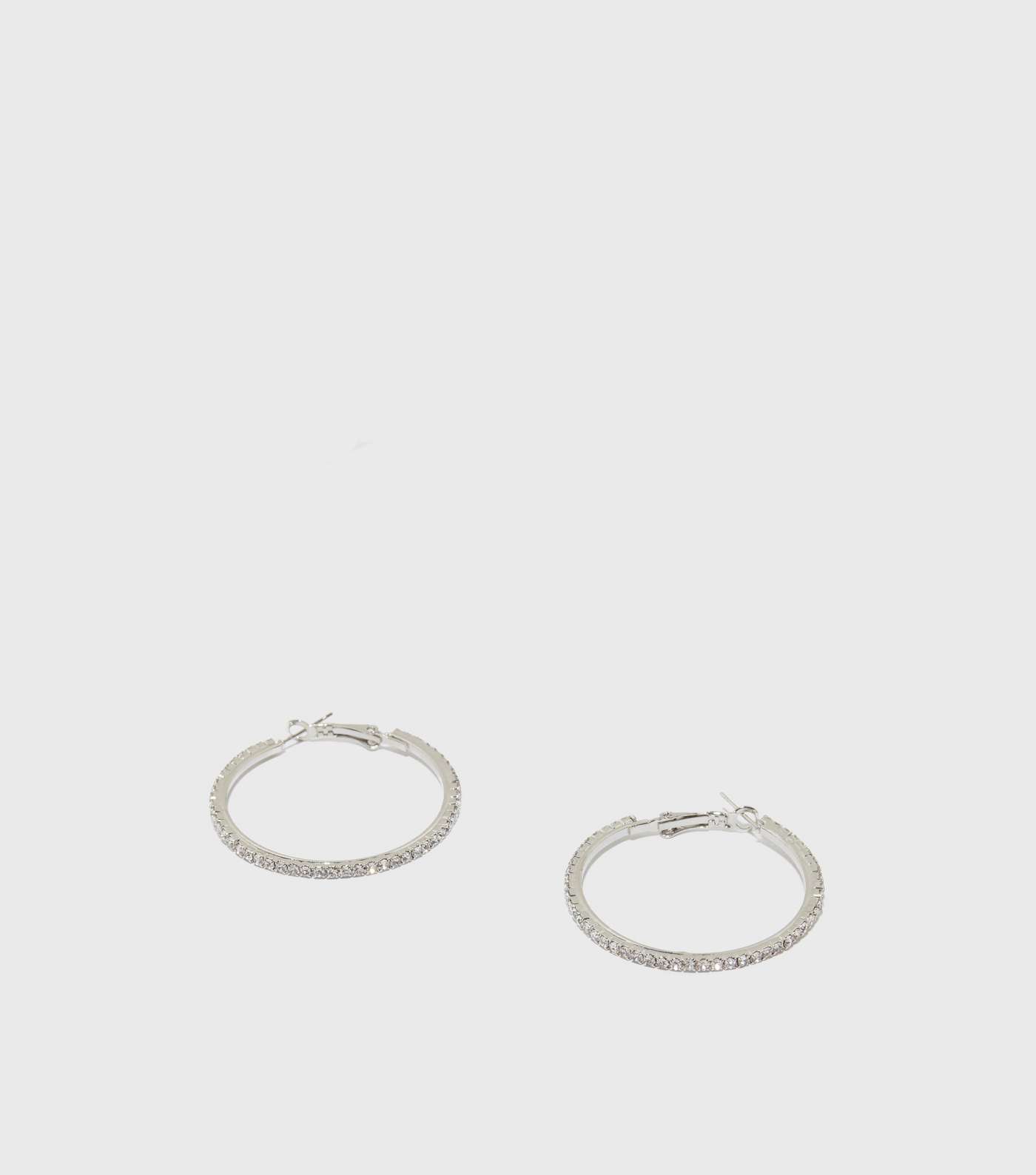 Silver Diamanté Hoop Earrings