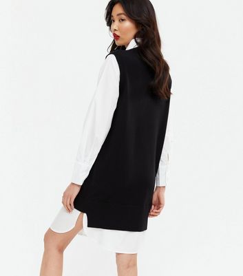 Black jumper 2024 shirt dress