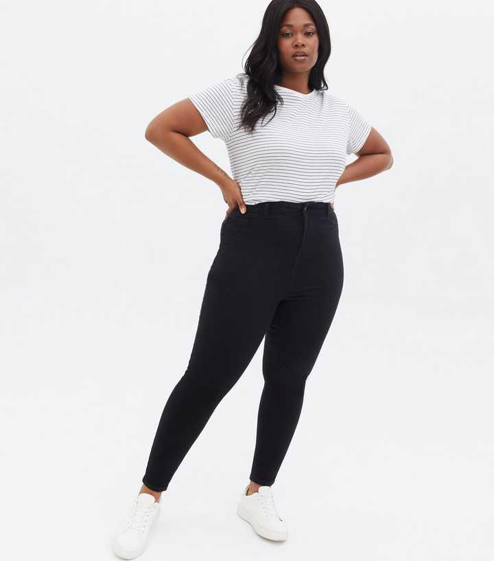 tyfon Person med ansvar for sportsspil snave Curves Black High Waist Hallie Super Skinny Jeans | New Look