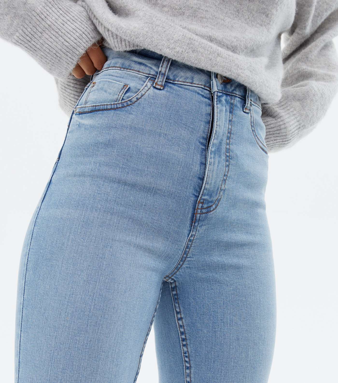 Tall Pale Blue Lift & Shape Jenna Skinny Jeans Image 3