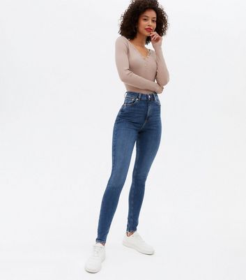 Tall Indigo High Rise Ashleigh Skinny Jeans | New Look