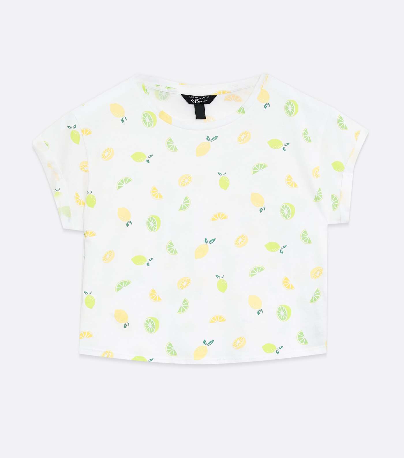 Girls White Lemon Crew Neck T-Shirt Image 5