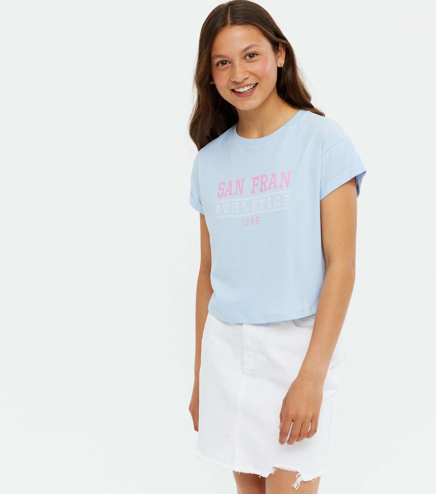 Girls Pale Blue San Fran Logo T-Shirt