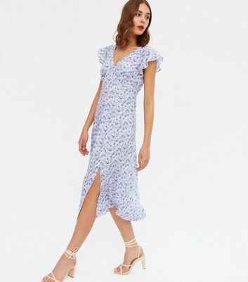 Midi flutter sleeve outlet dress