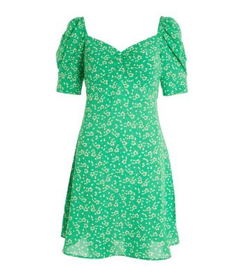 green skater dress new look