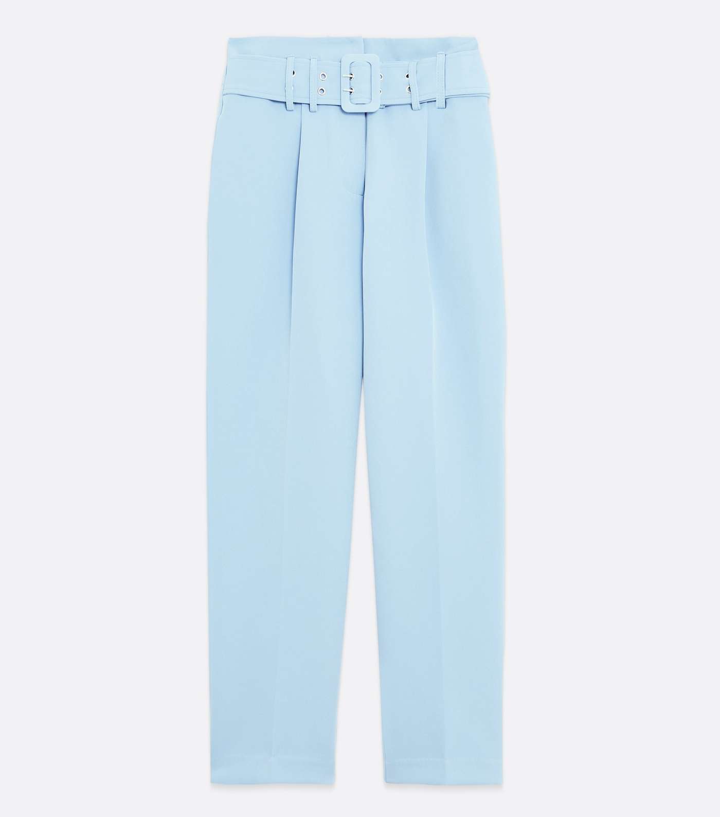 Blue Belted Tapered Crop Trousers Image 5