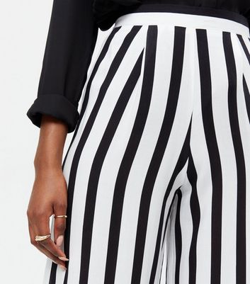 White Stripe Wide Leg Trousers | New Look