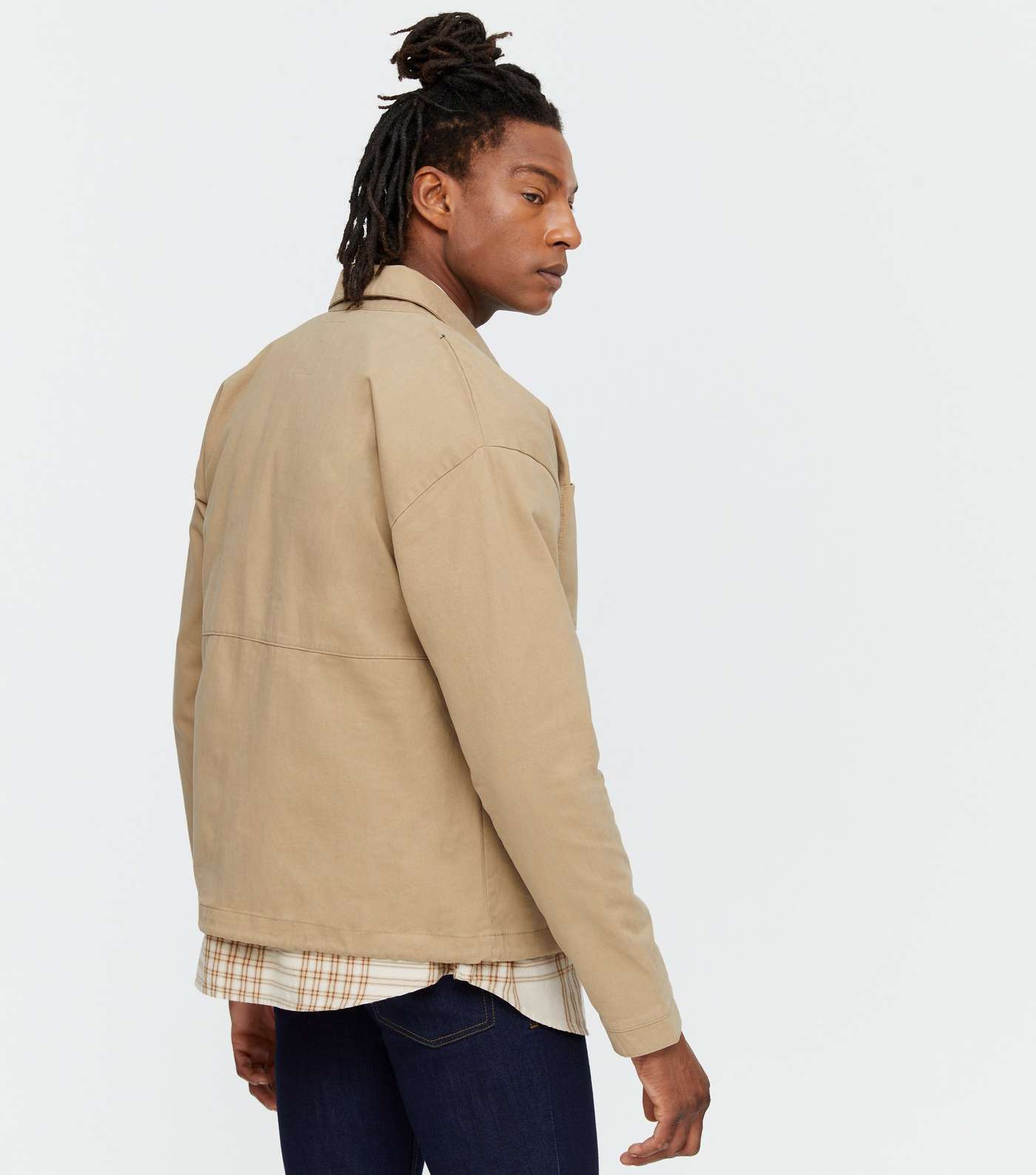 Only & Sons Stone Contrast Panel Shacket Image 4