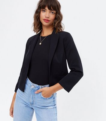 New look black hot sale cropped denim jacket