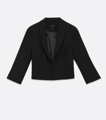 Black crop 2024 blazer jacket