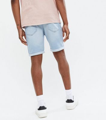 shop for Men's Only & Sons Pale Blue Denim Shorts New Look at Shopo