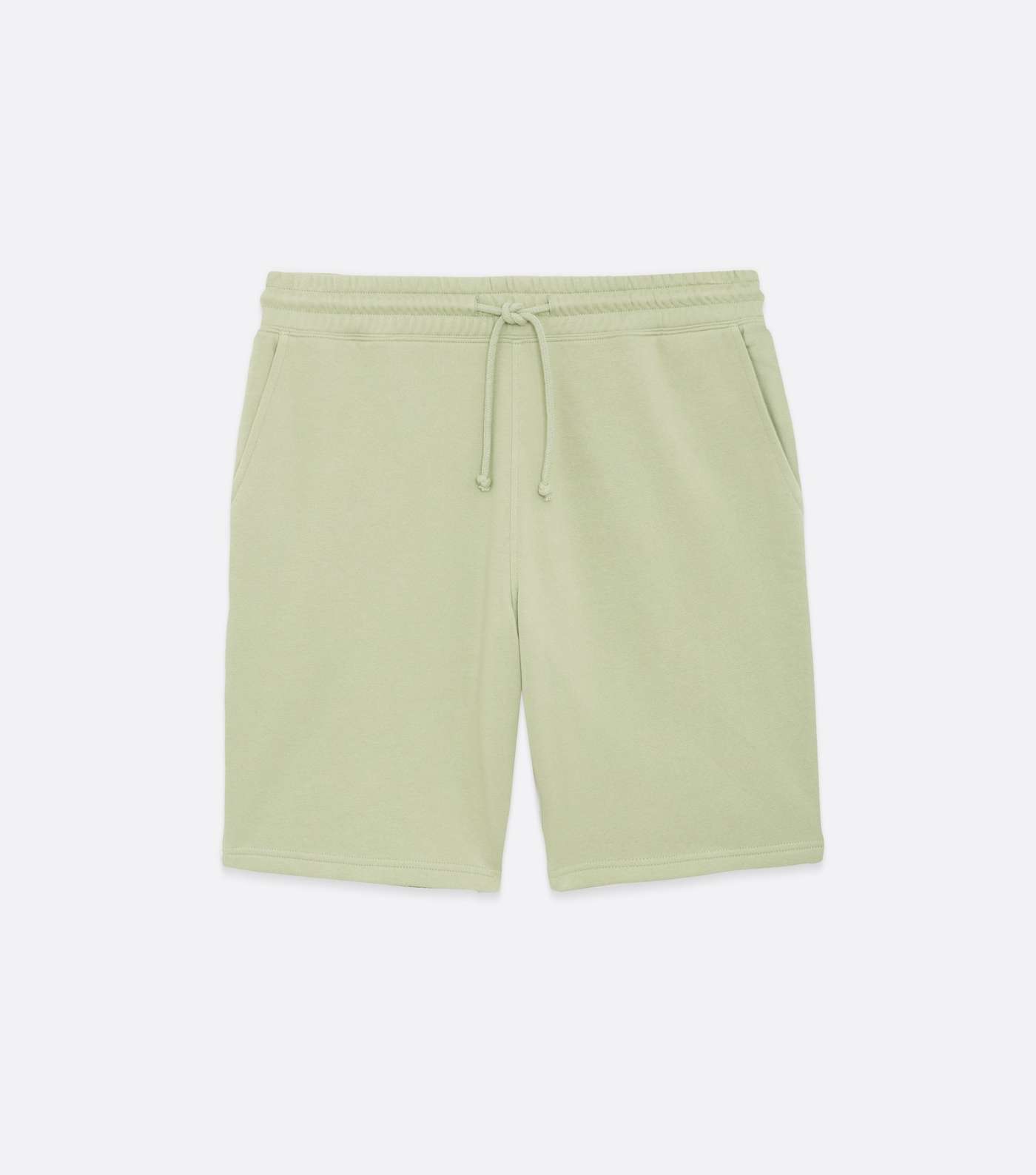 Light Green Jersey Tie Waist Regular Fit Shorts Image 5
