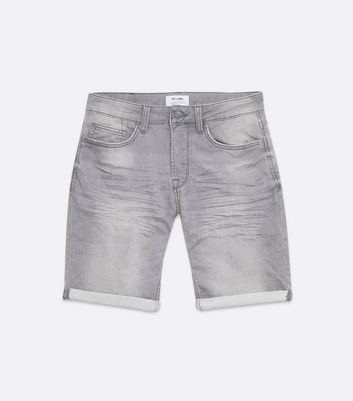 grey denim shorts