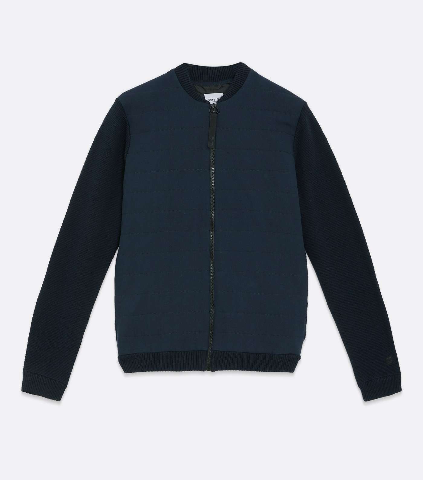 Only & Sons Navy Quilted Bomber Jacket Image 5