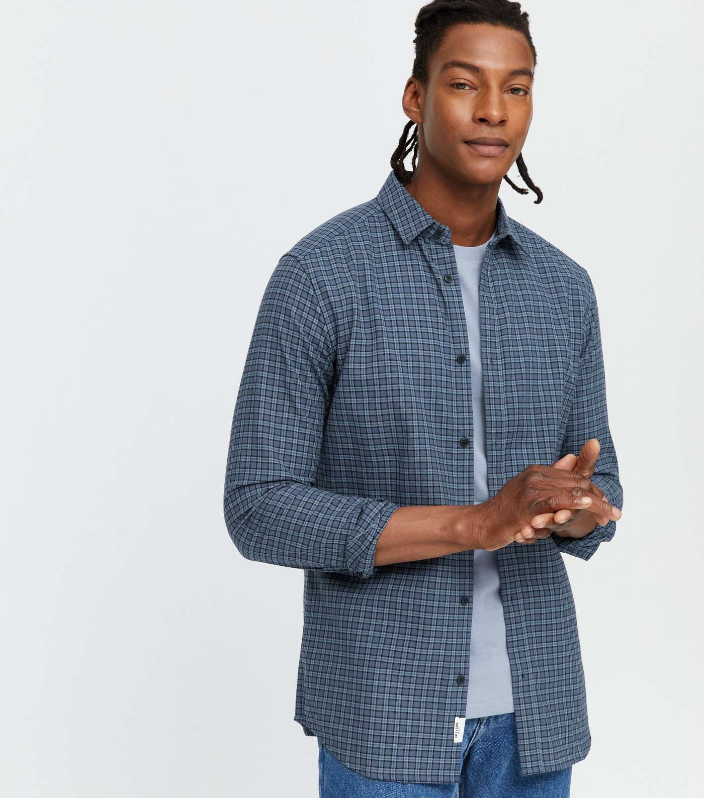 Only & Sons Blue Check Long Sleeve Shirt