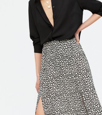 leopard print maxi skirt with split