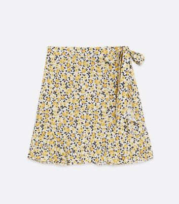 new look yellow floral skirt