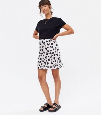 Leopard print store satin mini skirt