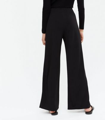 High Split Pants Palazzo Polyester Side Seam Slim Fit Trousers Wide Leg |  eBay