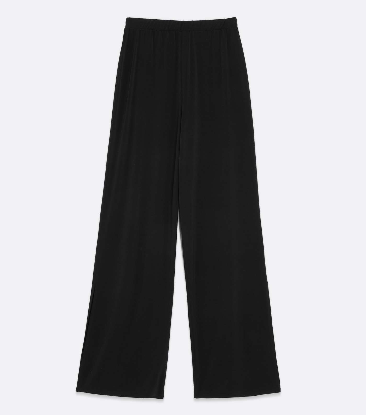 Black High Waist Side Split Trousers Image 5