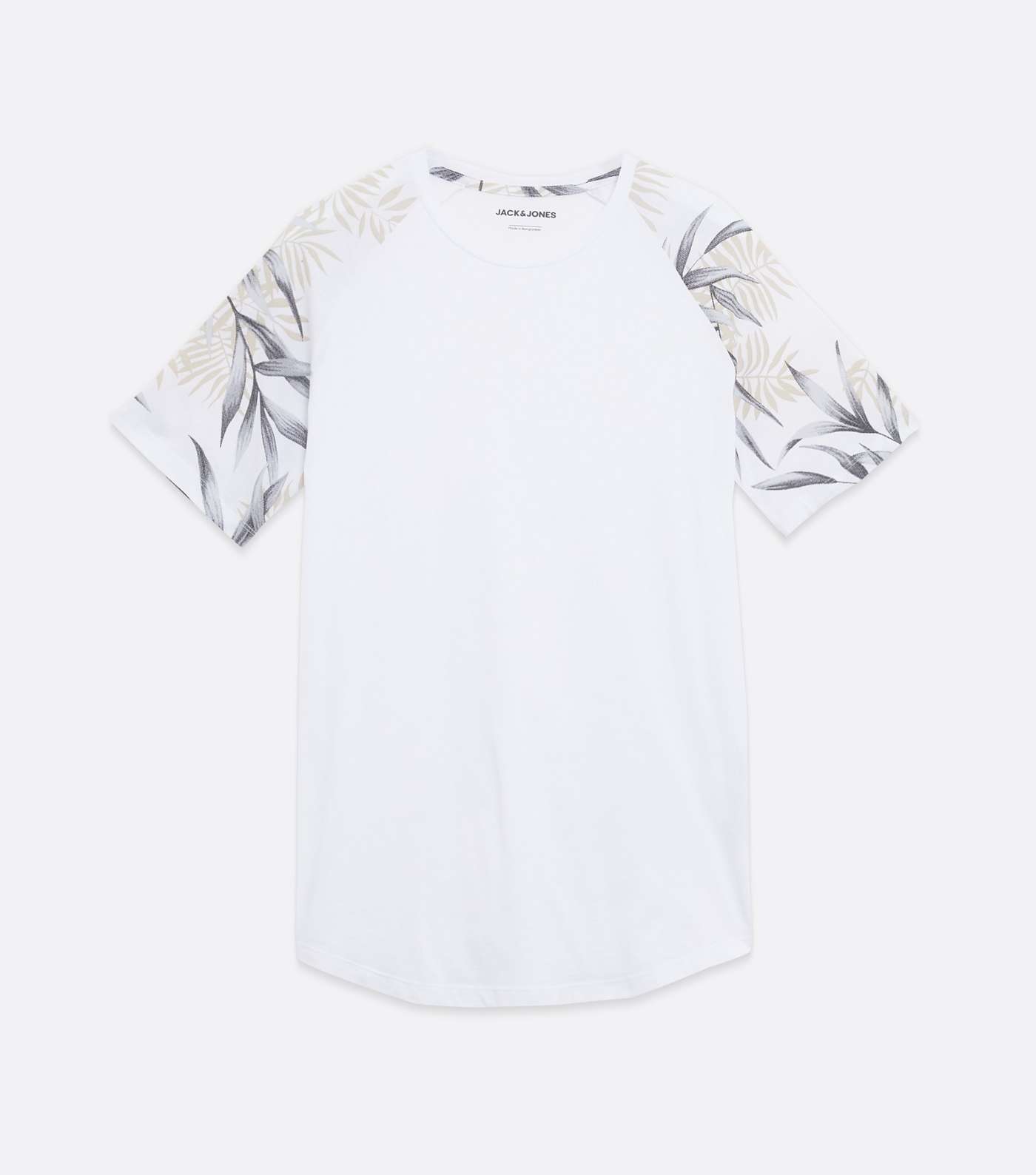 Jack & Jones White Tropical Print Sleeve T-Shirt Image 5